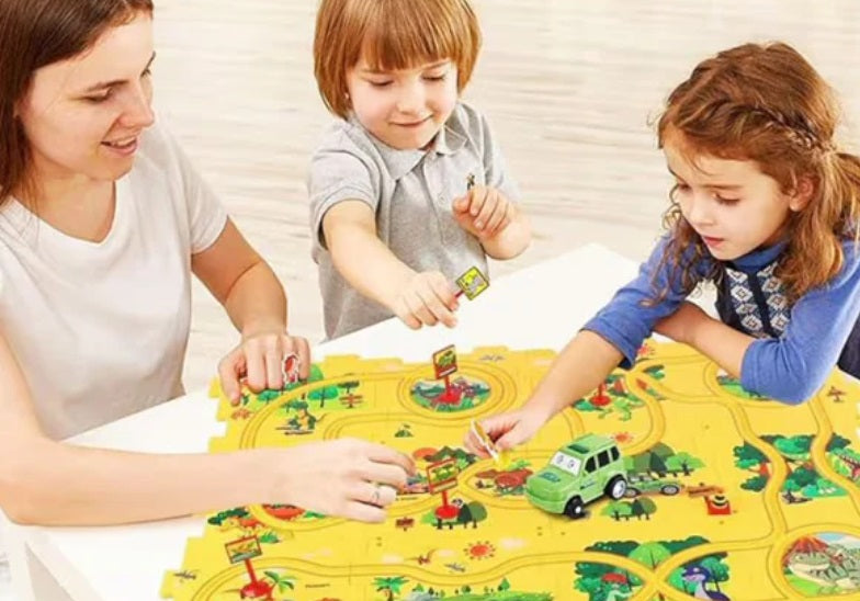 PuzzleRacer Kids Car Track Set